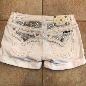 White Miss Me Shorts 💎